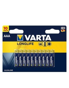 Батарейка LONGLIFE 1 5 В AAA LR03 10 штук в блистере Varta