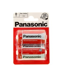 Батарейка солевая Zinc Carbon D R20 2BL 1 5В блистер 2 шт Panasonic