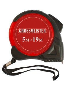 Рулетка резинопластиковый корпус белое полотно 3м 16мм 009105001 Grossmeister