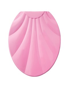 Сиденье крышка для унитаза Ракушка 44 5x37 см комплект креплений розовая Росспласт
