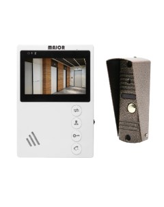 Комплект видеодомофона для дома SOLO монитор 4 3 с уличной панелью механ кнопки 220В Major