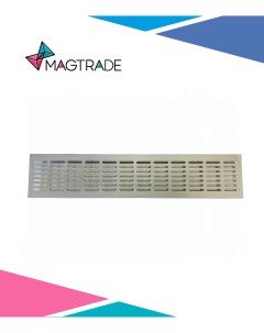 Вентиляционная решетка 480х100 мм алюминиевая с анодированным покрытием серебро врезная Magtrade