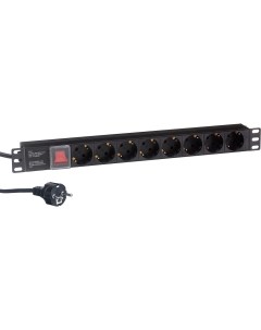 Блок розеток ServerPro PDU 19H805 Al 8S EU3CU SW 19 1U алюминий 8Schuko евро Exegate