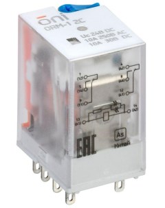 Реле интерфейсное ORM 1 2C 24В DC с LED и тест кнопкой ORM 1 2C DC24V L B 1шт Oni