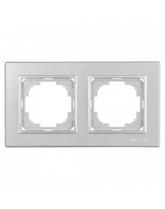 Рамка двухместная серебро Alegra metallic 25130092 Nilson