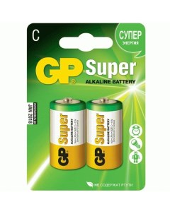 Батарейка Super alkaline C LR14 2BL 14A 2CR2 тип С 2 штуки в упаковке Gp