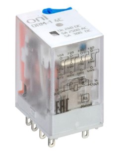 Реле интерфейсное ORM 1 4C 24В DC с LED тест кнопкой ORM 1 4C DC24V L B Oni