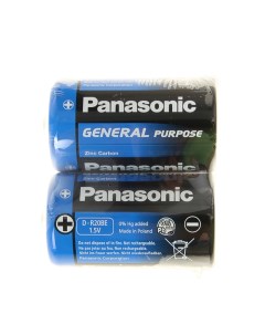 Батарейка солевая General Purpose D R20 2S 1 5В спайка 2 шт Panasonic