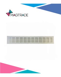 Вентиляционная решетка 480х80 мм алюминиевая с анодированным покрытием белая врезная Magtrade