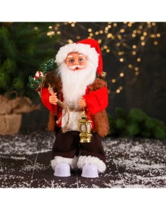 Новогодняя фигурка Дед Мороз двигается ботинки светятся 6938388 1 шт Зимнее волшебство