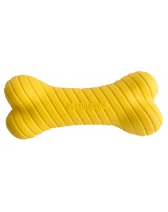 Игрушка для собак двухслойная жевательная косточка с курицей желтый большая Playology