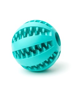 Жевательная игрушка для собак мяч Чистые Клыки со вкусом мяты голубой диаметр 7 см Играй гуляй