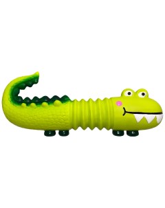 Игрушка пищалка для собак Крокодил с пищалкой зеленый 15 см N1