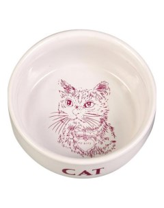 Одинарная миска для кошек и собак фарфоровая керамика белый 0 3 л Trixie