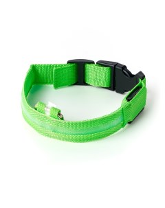 Ошейник светящийся светодиодный для собак зеленый M Играй гуляй