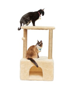 Домик для кошек с когтеточкой бежевый 61 х 41 х 9 5 см Бриси
