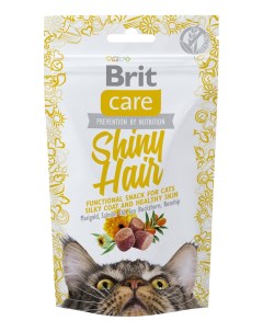 Лакомство для кошек Care Shiny Hair фигурки для блестящей шерсти лосось 50 г Brit*