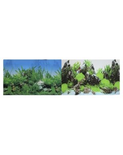 Фон для аквариума Растительный Скалы с растениями винил 150x60 см Prime