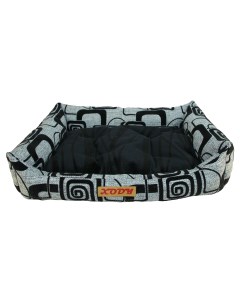 Лежак для собак и кошек Люкс 5 флок серый 90 х 80 х 25 см Xody