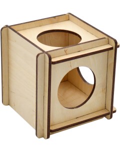 Домик для грызунов Кубик фанера 15x15x15 см Zooexpress