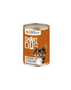 Консервы для собак с кусочками индейки и перепелкой в соусе 850г Smart dog