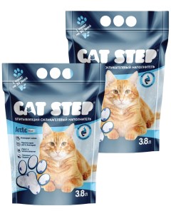 Наполнитель для туалета кошек Arctic Blue силикагелевый впитывающий 4 шт по 3 8 л Cat step
