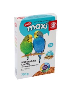 Сухой корм для волнистых попугаев MAXI Основной рацион 750 г Ешка