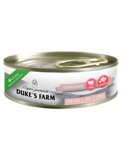 Консервы для кошек Sterilized ягненок брусника шпинат 100г Duke's farm