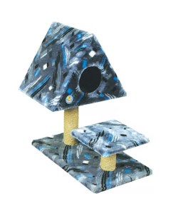 Домик для кошек треугольный цветной мех 53х80х78 см Зооник