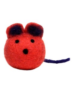 Игрушка из шерсти для кошек и собак Мышка RED 8 см Livezoo