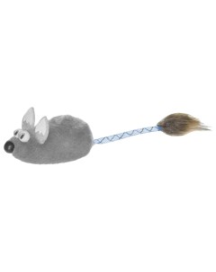 Игрушка для кошек Petshop мышь Нана с меховой кисточкой серая Petshopru