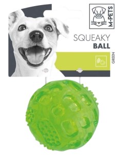 Игрушка для собак мяч пищалка зеленый 6 3 см M-pets