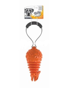 Игрушка для собак с дозатором для угощений с ручкой оранжевая M-pets