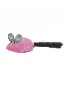 Игрушка для кошек Petshop мышь Майя с хвостом из натуральной норки розовая Petshopru