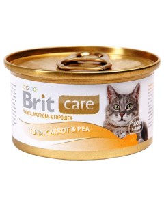 Консервы для кошек Care с тунцом морковью и горошком 12шт по 80г Brit*