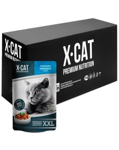 Влажный корм для кошек Premium Nutrition XXL ассорти из морепродуктов 12шт по 85г X-cat