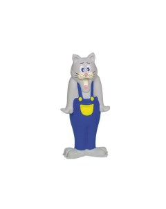 Игрушка пищалка Кот из латекса сине серый 16см Nobby