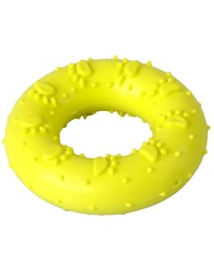 Жевательная игрушка для собак Кольцо с рисунком лапки желтый длина 7 см Homepet