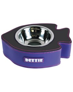 Одинарная миска для кошек Рыба сталь фиолетовый черный 0 125 л Dezzie