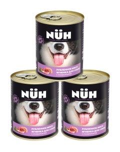 Влажный корм для собак средних и крупных пород с ягненком 3шт по 340г Nuh