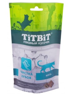 Лакомство для кошек Хрустящие подушечки для чистки зубов утка 10шт по 60г Titbit