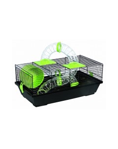Клетка для грызунов Либор черная с зелеными аксессуарами 50 5 28 21см Арт 455 10442 Small animals
