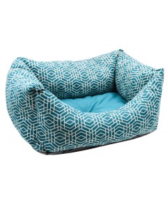 Лежанка для кошек Геометрия текстиль 53x32x21см голубой Zooexpress