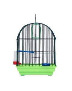 Клетка для птиц полукруглая с наполнением 35 х 28 х 45 см зеленая Nobrand