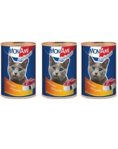 Консервы для кошек Delicious Мясное ассорти 3шт по 350г Монами
