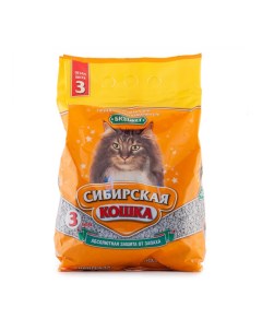 Впитывающий наполнитель Бюджет бентонитовый 3 л Сибирская кошка