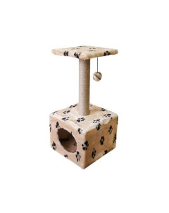 Домик для кошек Куб большой с полками с рисунком в ассортименте 40х40х72 см Zooexpress