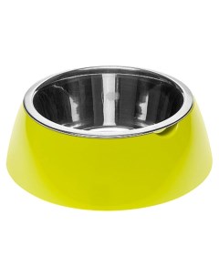 Одинарная миска для кошек и собак пластик резина сталь зеленый 0 85 л Ferplast