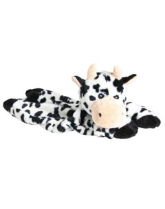 Игрушка пищалка для собак Корова из плюша белый бежевый черный 48 см Trixie