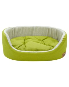 Лежанка Эколен 0 овальная с подушкой зеленая 49x33x17 см Zooexpress